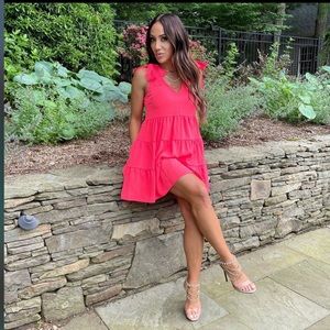 Amanda Pruitt Dress in Pink Lacquer small